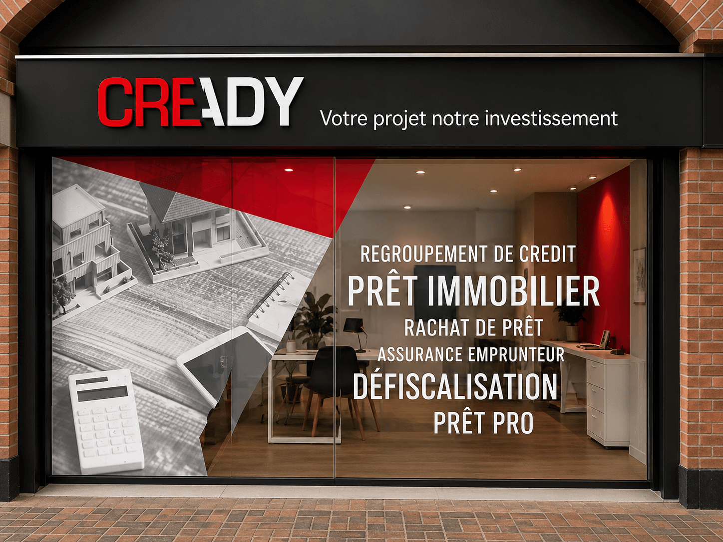 Enseigne de l'agence CREADY à Thiais
